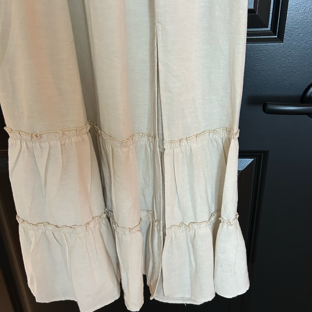 M.P.H. Collection White Embroidered 100% Rayon puff Sleeve Maxi Dress Large NWT - Picture 4 of 10